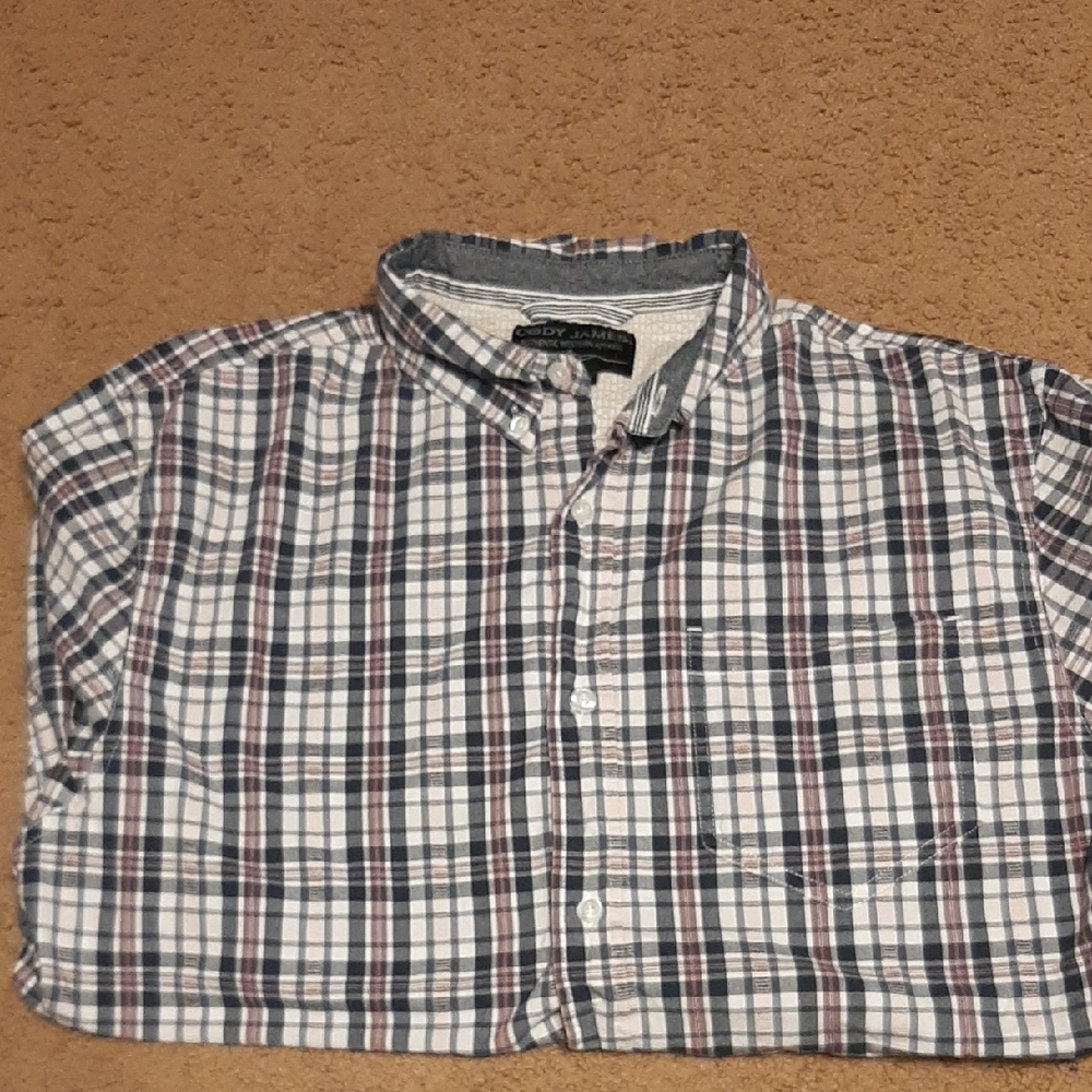 Cody James Men's Plaid Shirt - Navy, White, and Burgundy